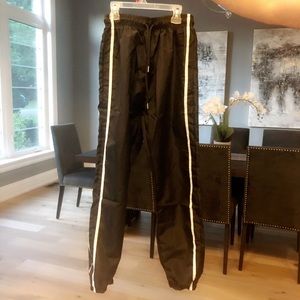 Black with white stripe joggers